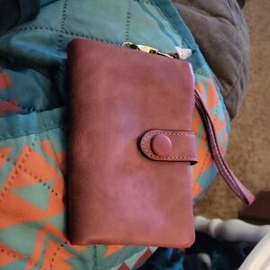 Burgundy Wristlet Wallet